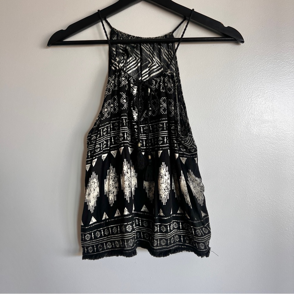 Forever 21 Black and White Halter Top